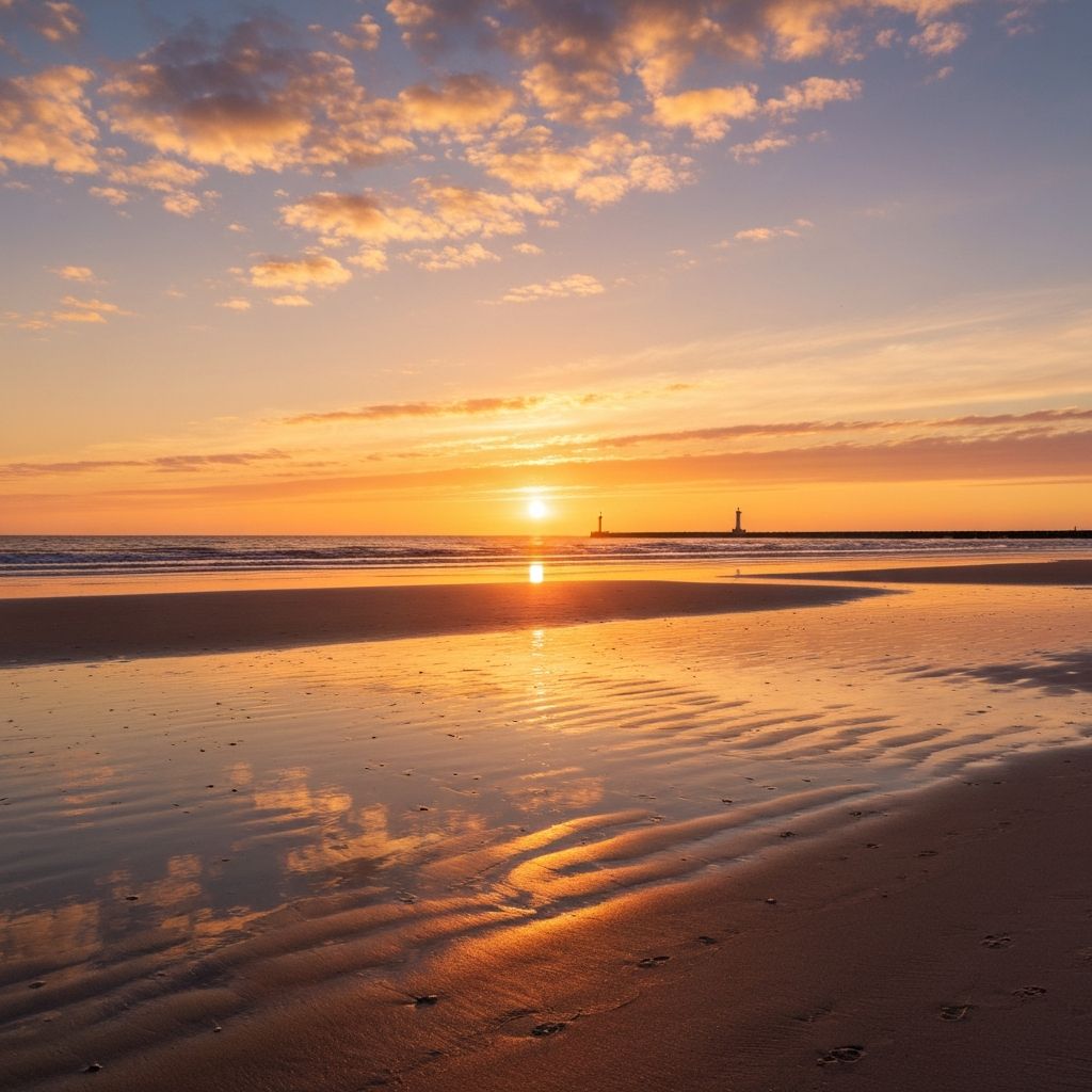 Sonnenuntergang am Strand - Ruhe und Gelassenheit
