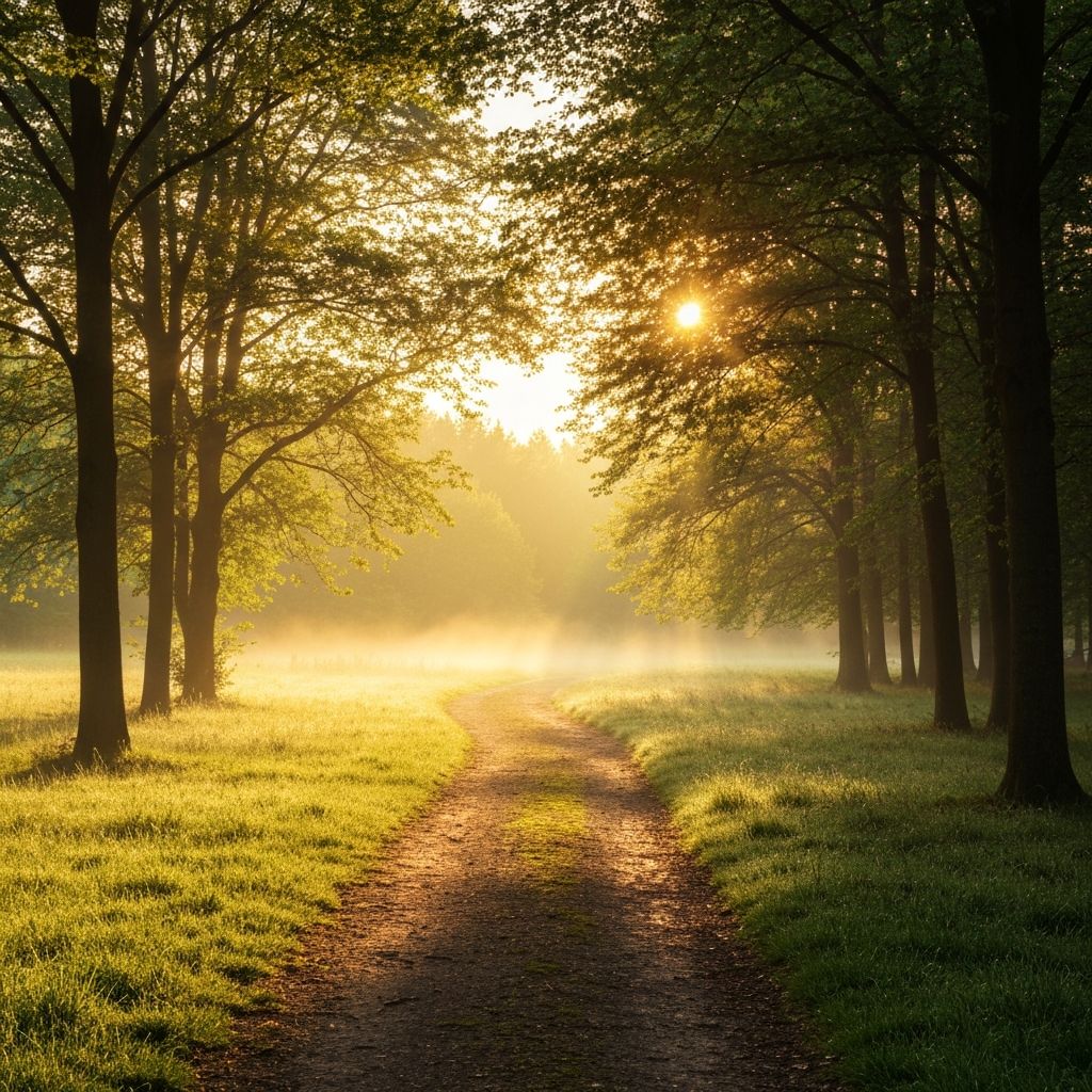 Sonnendurchfluteter Waldweg - Symbol für den inneren Weg der Veränderung